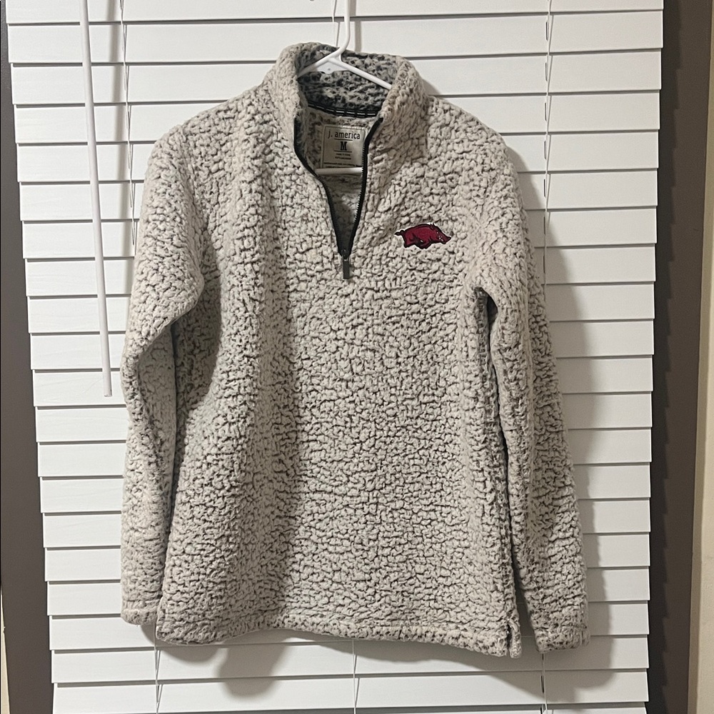 Arkansas Razorback Sherpa Quarter-Zip Pullover women’s size medium